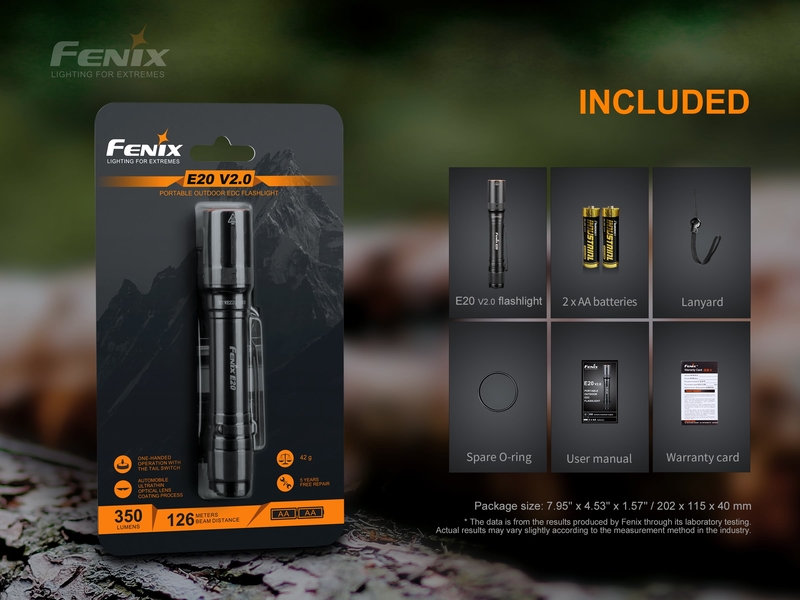 Fenix LED svítilna E20 V2.0 (350 lumenů)